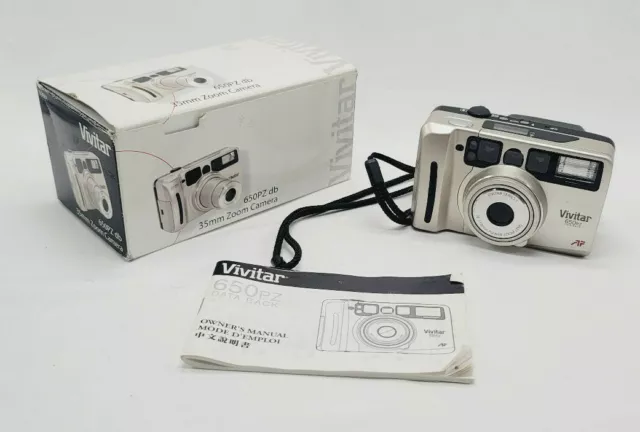 Vivitar 650PZ Data Back AF Point & Shoot 35mm Film Camera New in Box