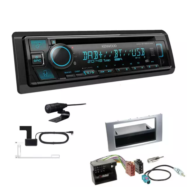 Kenwood Autoradio DAB+ CD Bluetooth für Ford Focus II silber