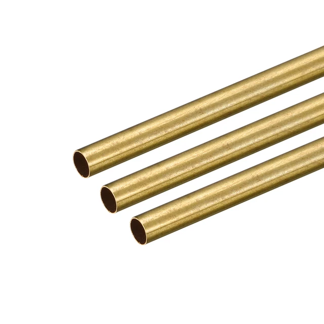 Tubo rotondo ottone 5 mm OD 0,2 mm spessore parete 250 mm lunghezza tubo 3 pz
