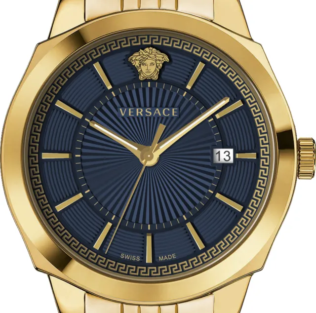 Versace VEV901423 Icon Classic blue gold Stainless Steel Men's Watch NEW 2