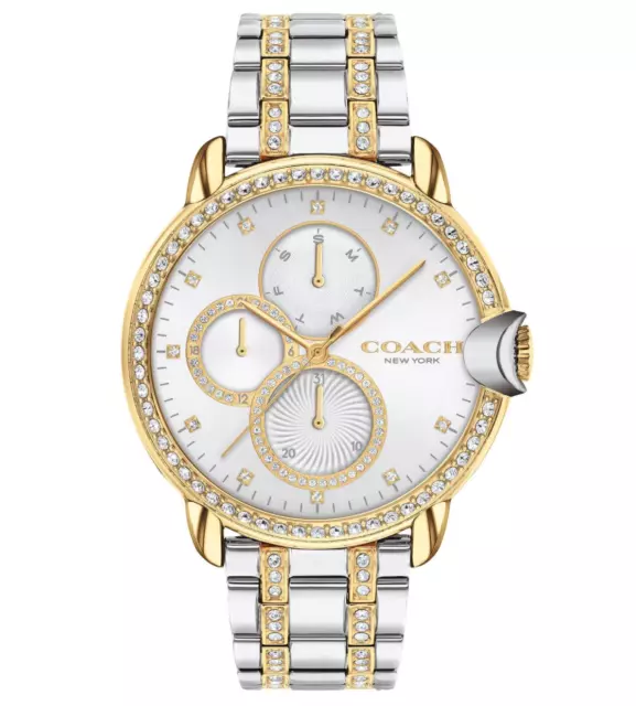 Coach Arden 14503861 Crystal Accents Gold & Stainless Steel Ladies Watch 38 Mm