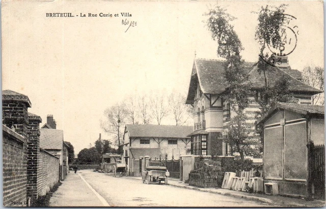 60 BRETEUIL - la rue curie et villa -