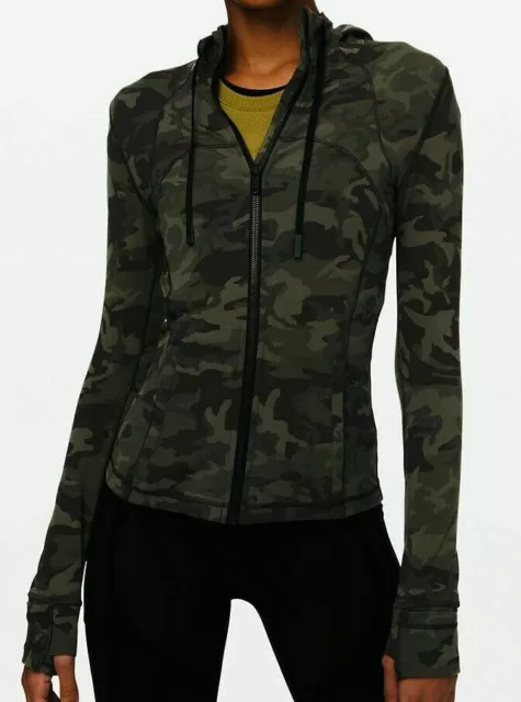 NWT LULULEMON HOODED Define Jacket Nulu~size:6~Incognito Camo Multi Gator  Green $148.00 - PicClick