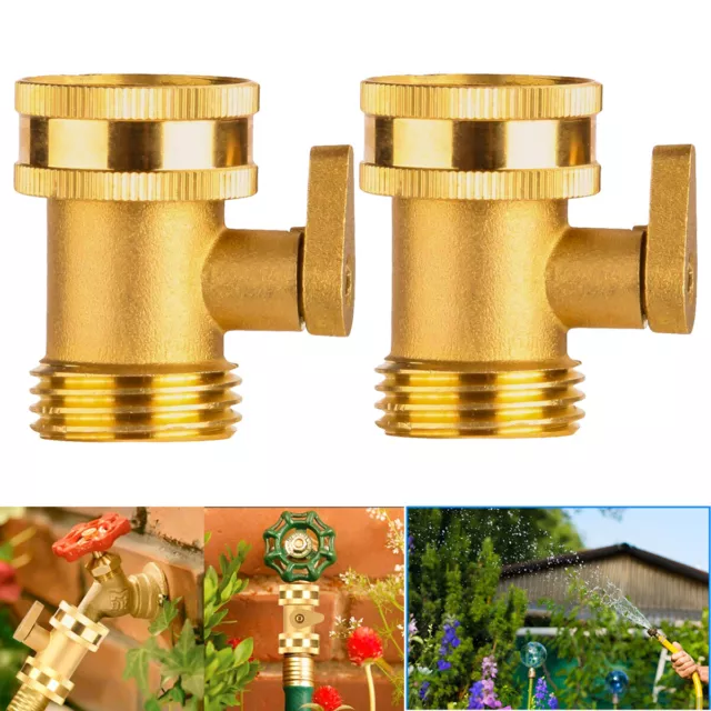 3/4" Brass Garden Hose Shut Off Valve Water Pipe Faucet Connector Handy Set