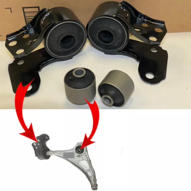 4 Front Lower Control Arm Bushing W Bracket For 2014-2020 Acura Mdx Both Side