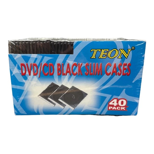 Teon DVD/CD Black Slim Cases -40 Pack