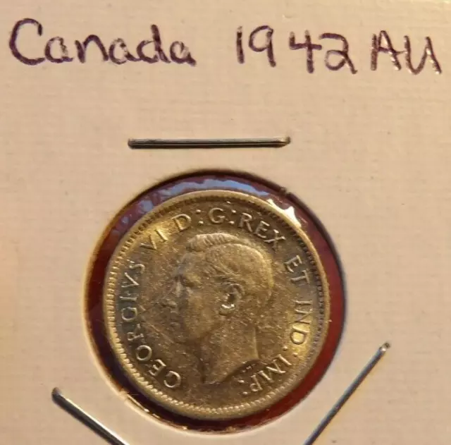 1942 Canada 10 Cents Coin .800 Silver  #M366