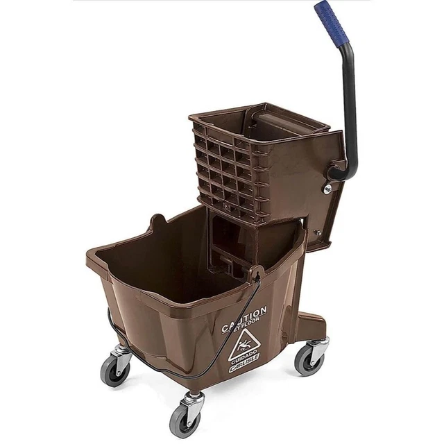 Carlisle FoodService Products Plastic Commercial Mop Bucket, Side-Press. 26 Qts