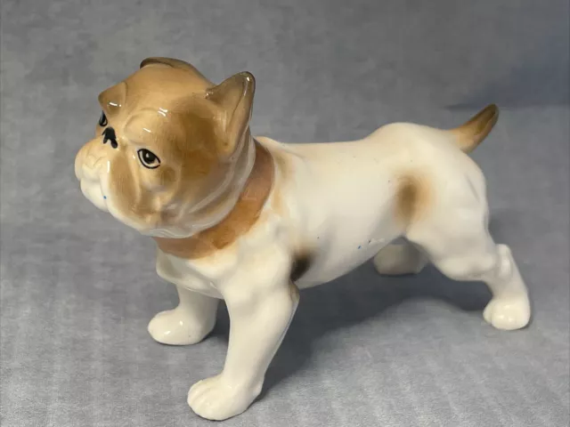 Lenwile Ardalt Bulldog Porcelain Figurine Brown White  Japan