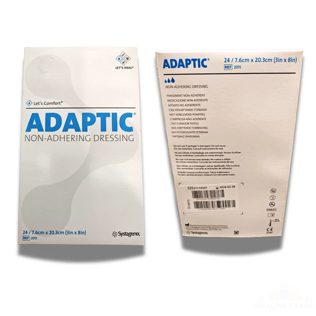 SYSTAGENIX ADAPTIC NON-ADHERING Dressing 7.6cm x 20.3cm (24/Box) NEW ...