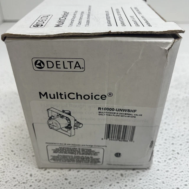 Válvula de mezcla universal de latón Delta R10000-UNWSHF áspera con paradas de servicio
