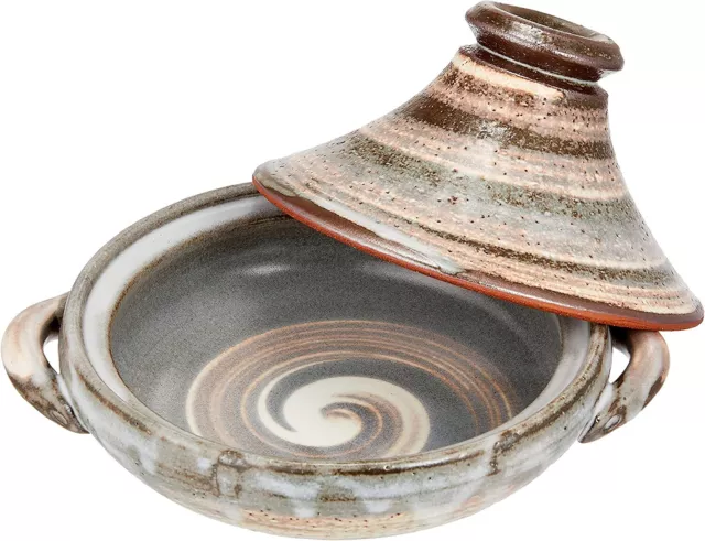 Banko ware Tajine Donabe 15.5cm Small Tagine Clay Pot Earthen HAKEME Brown Japan