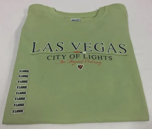 City Of Lights Las Vegas Tee Shirt Far Beyond The Ordinary XL Green T Shirt New