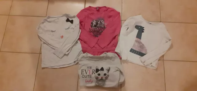 Tee-shirts fille 6 ans - Lot de 4 vêtements