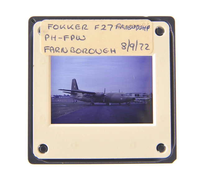 35Mm Slide Aircraft 1972 Fokker F27 Friendship Ph-Fpw At Farnborough A63