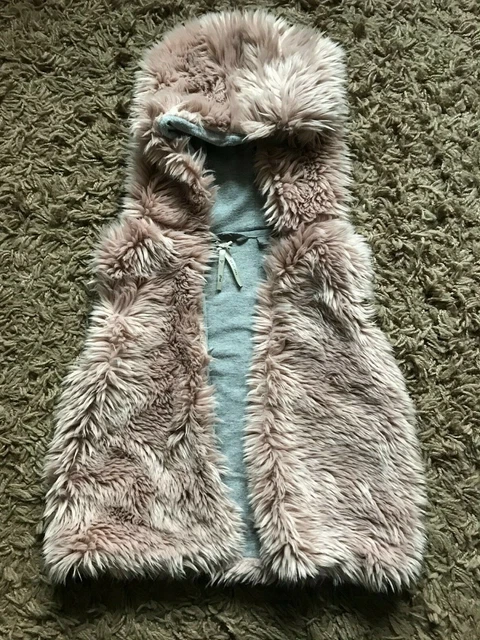 Gilet con cappuccio per bambine Next bambini stile peloso (rosa) età 3 anni