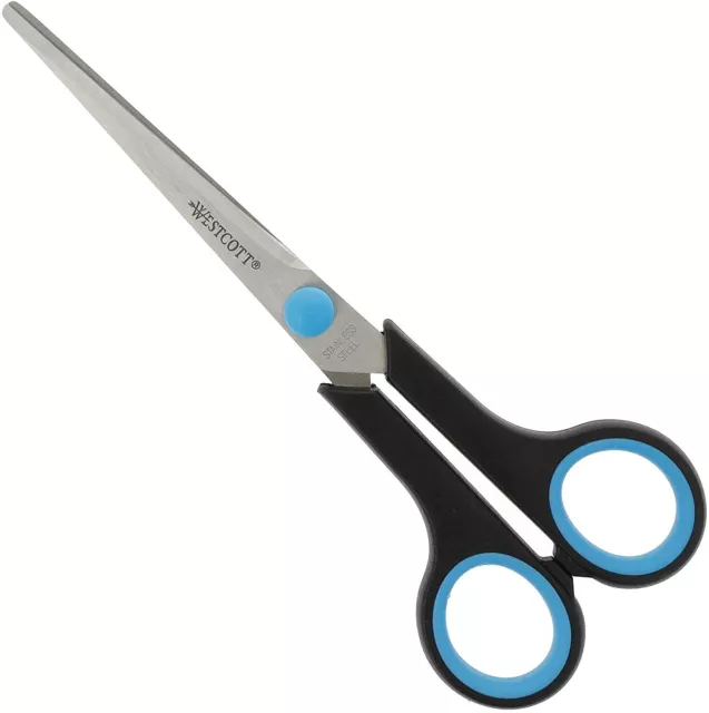 Westcott Scissors Easy Grip 7 Inch Ergonomic Rubber Soft Grip Stainless Steel