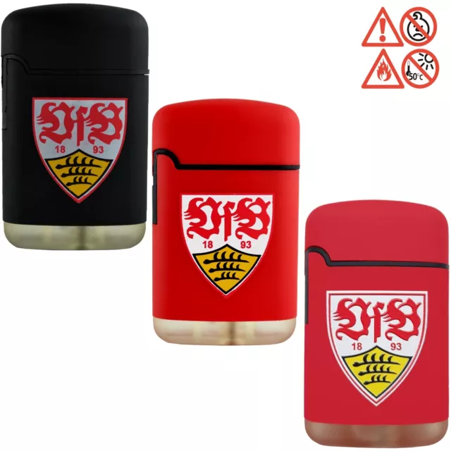 VfB Stuttgart Rubber Turbo Jet Flame Feuerzeug Sturmfeuerzeug Lighter Easy Torch