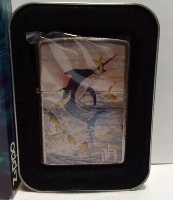 Zippo 2008 Guy Harvey Panama Black Copper Shimmer Brass