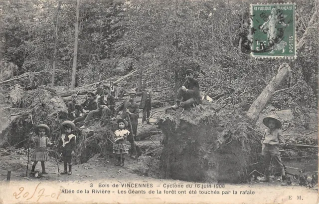 Cpa 94 Bois De Vincennes / Cyclone 1908 Allee De La Riviere