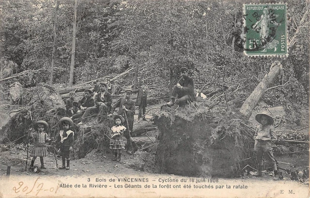 Cpa 94 Woods De Vincennes / Cyclone 1908 Allee De La Riviere