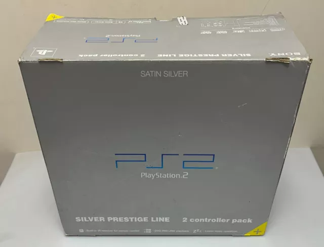 Sony Playstation 2 Ps2 Console Only Silver Boxed Works Perfect Poor Cosmetics