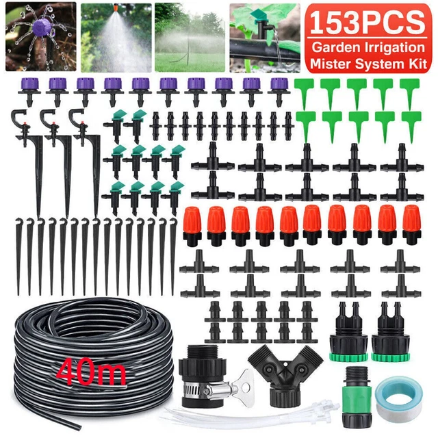 40M AUTOMATIC DRIP Irrigation System Garden Self Watering Plant Hose ...