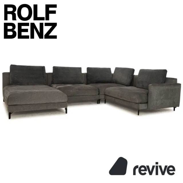Rolf Benz Nuvola Fabric Corner Sofa Grey Blue Recamiere Left Sofa Couch