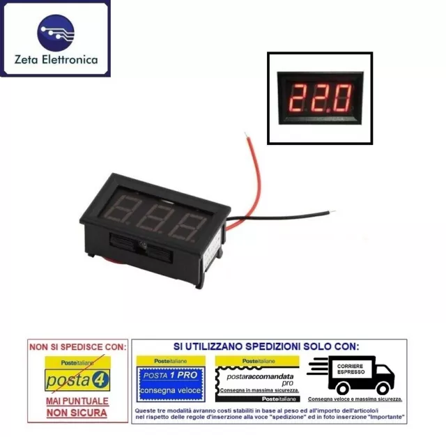 Voltímetro Digital Display Para LED Rojo Dc Medidor De Voltaje De Panel