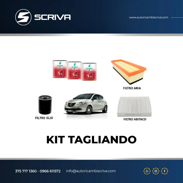Kit Tagliando Lancia Ypsilon 1.2/1.4 GPL - 3 Filtri + 4L Olio 5W40, AOQ Qualità - Foto 1