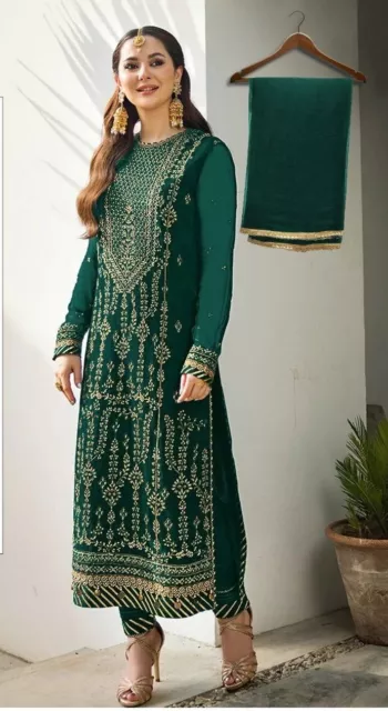 Nuovo Bollywood Designer Indiano Anno Abito Indossare Salwar Kameez Pakistano