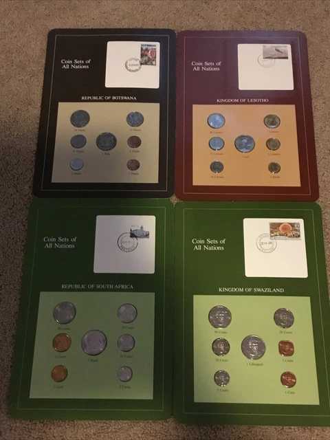 Coin Sets of All Nations - BOTSWANA, LESOTHO, SOUTH AFRICA, SWAZILAND