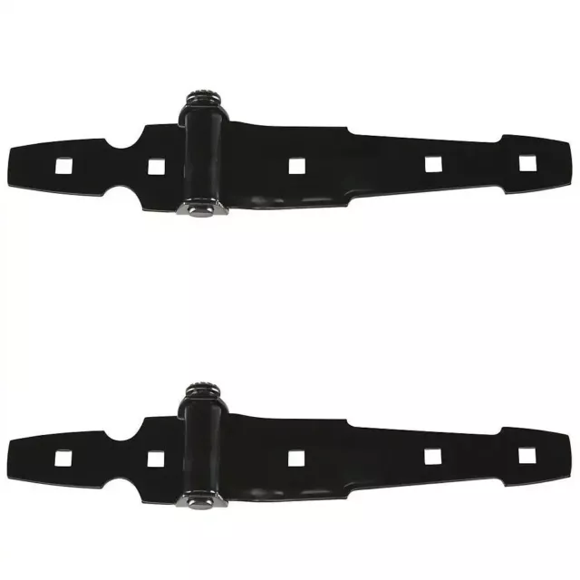 National Hardware S760-845 Ornamental Post Strap Hinge 12" Black 2 Pack