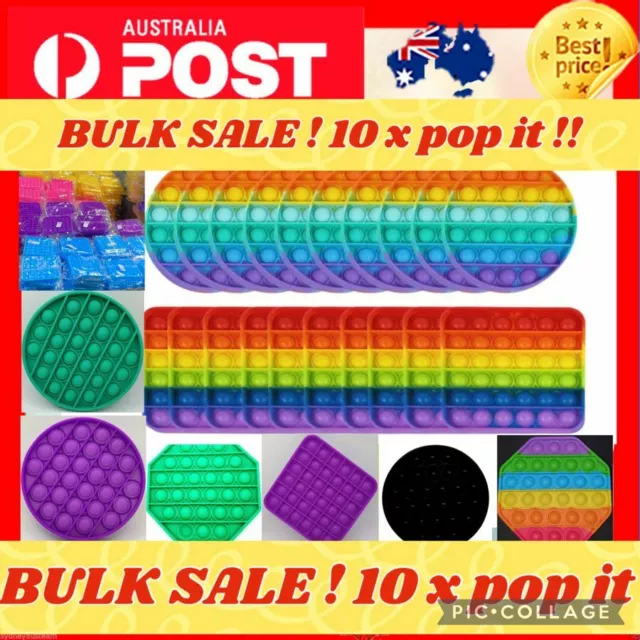 Pop It Its Fidget Round Square Toy Push Rainbow Bubble Stress Relief Tiktok 2021