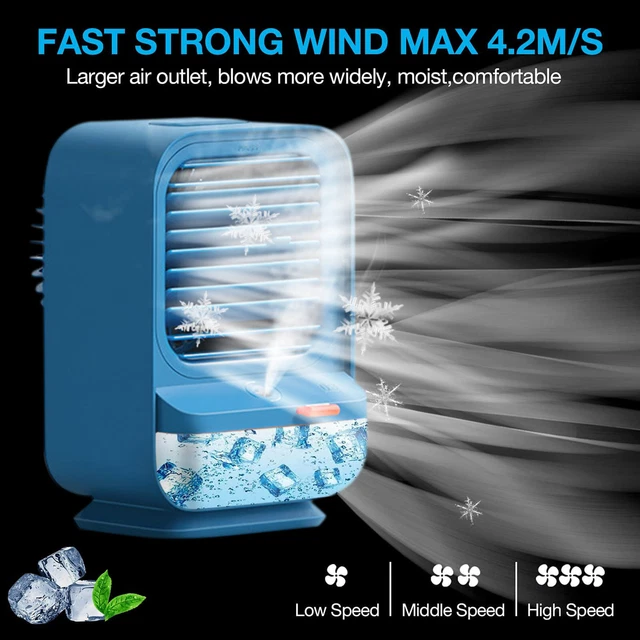 Desktop Cooling Conditioner Cooler Humidifier Mini Air Portable Evaporative Fan