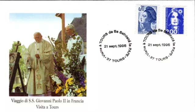 569- Fdc Vatican Visite Pape Jean Paul Ii   En  France