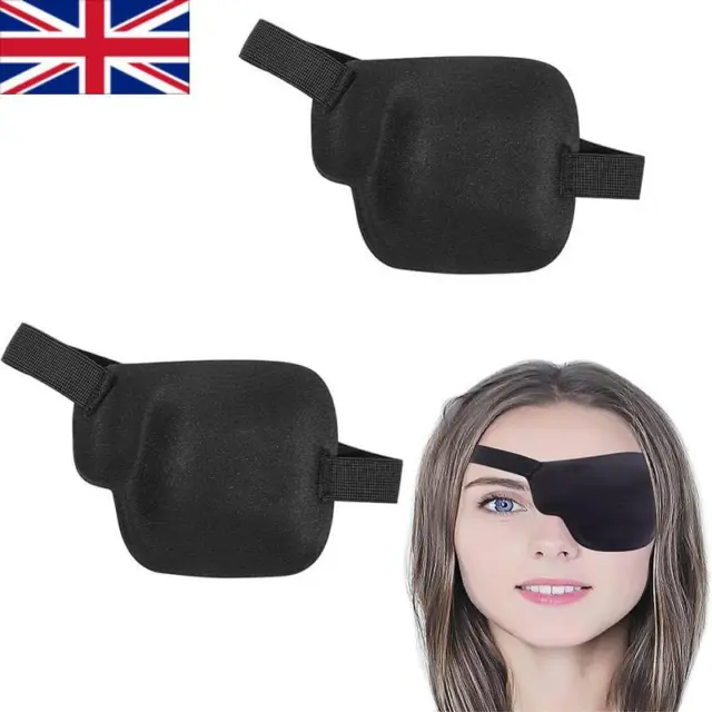 2PCS 3D Eye Patches for Adults Adjustable Eye Patch Medical Concave Eye Patch