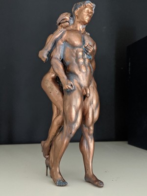 Firmato Aldo Vitaleh omaggio a Benvenuto Cellini Nudo Scultura in Bronzo Hot Cast Statua 