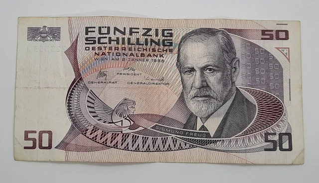 1986 - Austria, Austrian National Bank - 50 Schilling Banknote, No. H 223353 J