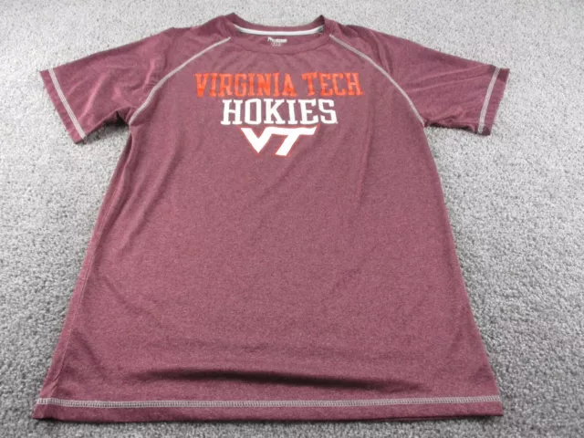 Virginia Tech Hokies VT Shirt Mens Medium Dark Red Maroon ProEdge Polyester Men