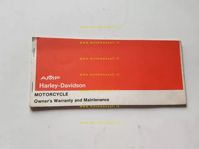 Harley-Davidson libretto garanzia 1974 tutti modelli nuovo originale