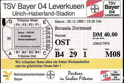 Bayer Bl 91/92 Borussia Dortmund Bayer 04 Leverkusen 09.05.1992 