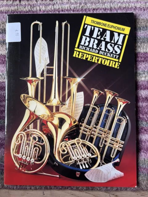 Team Brass Repertoire for Trombone / Euphonium bass clef. Includes score