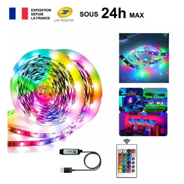 LED Bande Lumière 2835 RGB LED Strip Light Ruban Kit Complet 12V