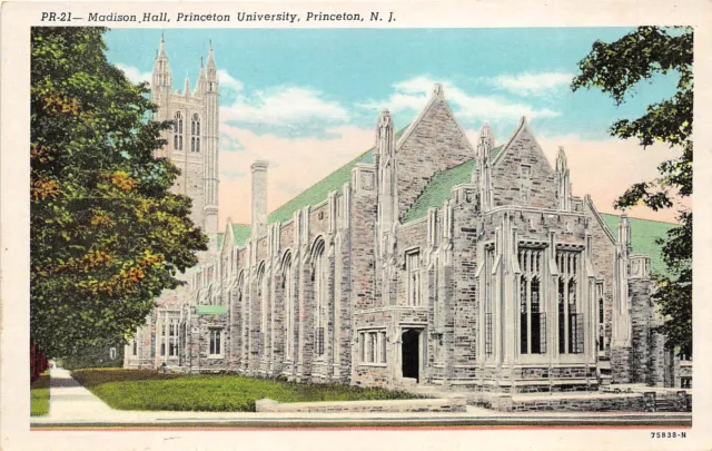 Princeton New Jersey 1920s Postcard Madison Hall Princeton University