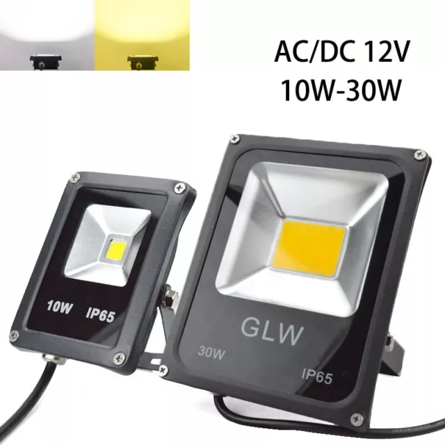 LED Flutlicht 10W/30W AC/DC 12V Landschaft Kaltweiß/Warmweiß Wasserdicht Hof