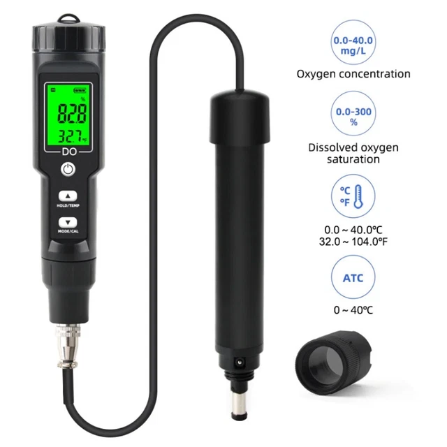 Detector Dissolved Oxygen Detector Dissolved Oxygen Analyzer LCD Displays