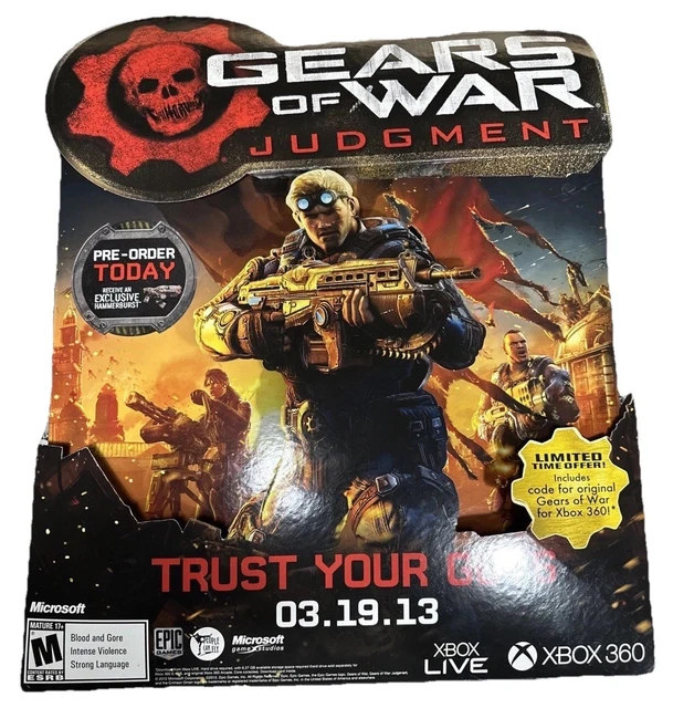 2013 GEARS OF War Judgement Store Display/Standee Cardboard RARE