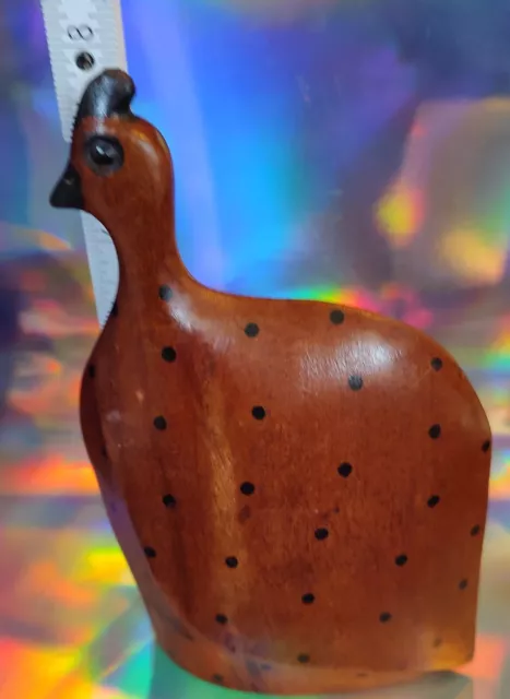 Wooden Stylized Quail Partridge Statue 8"