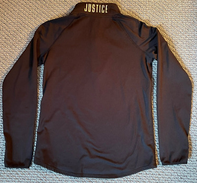 Justice Girls Jacket Size 12 Gymnastic Athletic Track Activewear 1/4 Zip Black